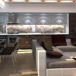 Muebles de cocina con fachada de madera.