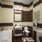 Azulejos combinados en el baño.