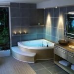 Lujoso baño marrón