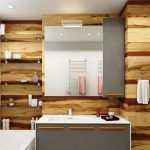 Decoración de bañera de madera