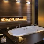 Interior de baño marrón