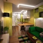 Muebles brillantes en el apartamento