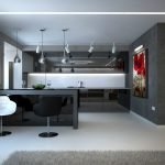Cocina al estilo minimalista en el departamento