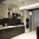 Cocina de alta tecnología en el apartamento