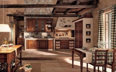 Diseño de cocina en estilo rústico - características interiores +75 fotos