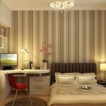 Papel pintado a rayas en el dormitorio