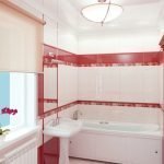 Interior en rojo y blanco.