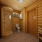 Cabina de ducha de madera