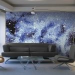 Mosaico espacial en la pared