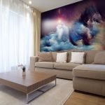 Sala de estar en el espacio en la pared