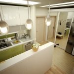Cocina-hall en un pequeño departamento