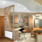 Cocina-hall en el apartamento