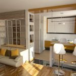 Cocina-comedor con pasillo
