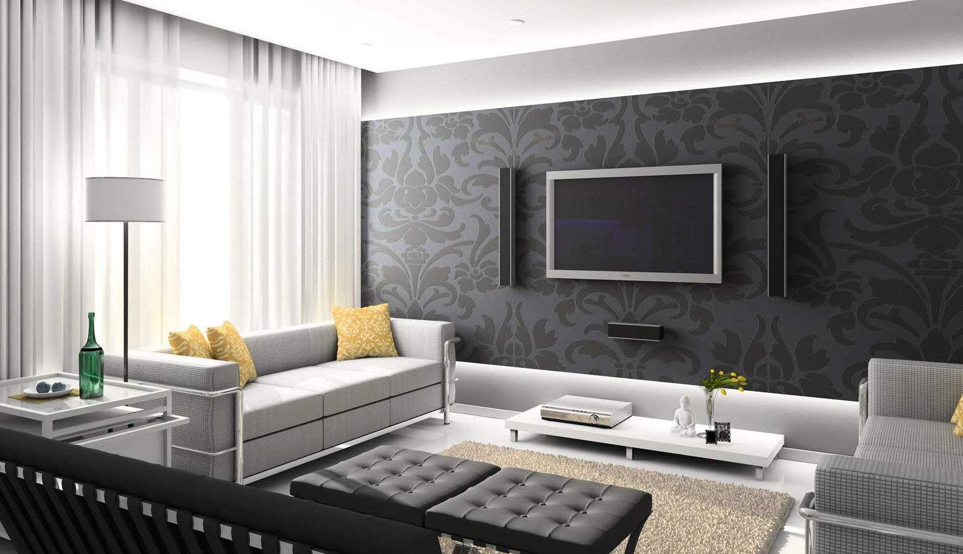 Decoración monocromática de la sala de estar