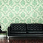Papel tapiz verde damasco