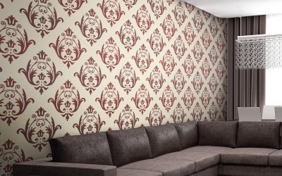 Aplicación de papel tapiz con un patrón de damasco en el interior +75 ideas fotográficas