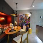 Muro de hormigón en la cocina