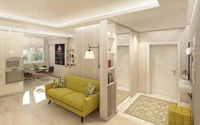 Pasillo combinado con sala de estar: ejemplos de diseño
