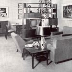 Sala de estar estilo años 80