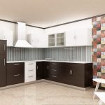 Pared de contraste en la cocina
