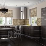 Muebles oscuros en la cocina
