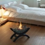 Biofireplace en el dormitorio