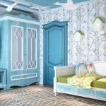 Decoración de habitación azul para niña