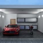 Motocicleta cerca del auto