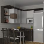 Área de cocina con muebles de esquina.