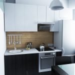 Diseño de cocina en blanco y negro.