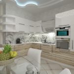 Muebles de cocina con fachada de madera.