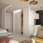 Particiones para zonificar la habitación.