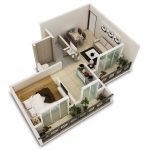 Apartamento para una familia de 3 personas.