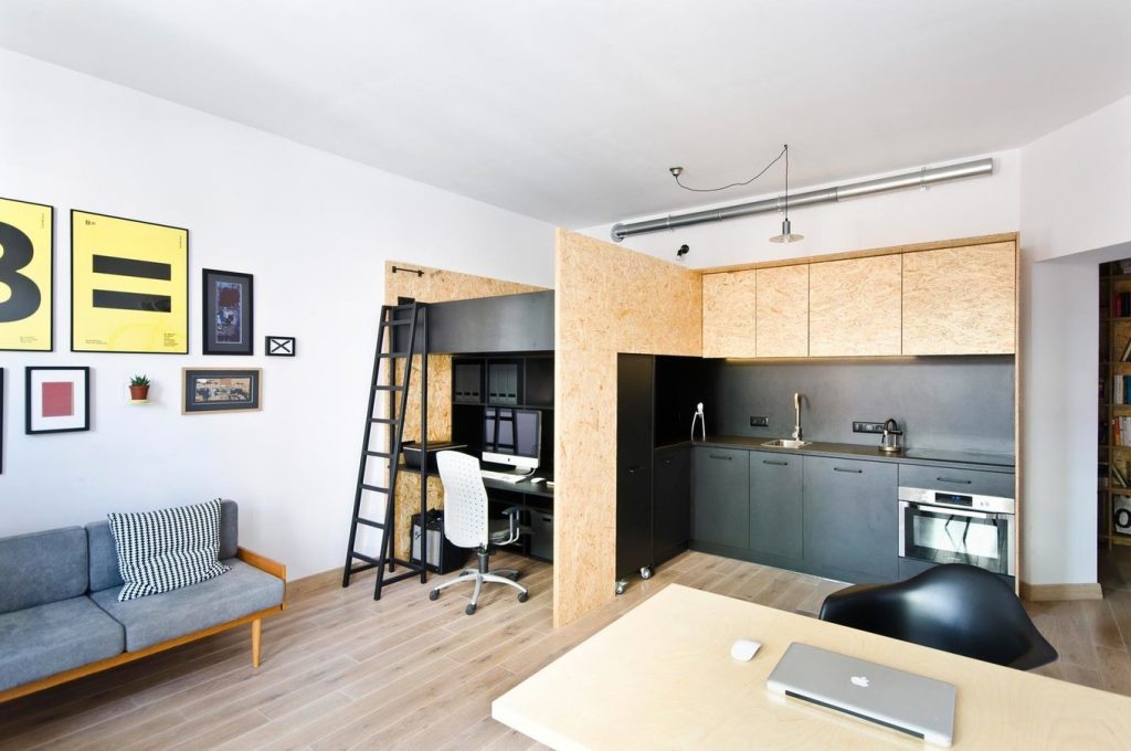 Lugar para un adolescente en un apartamento tipo estudio.