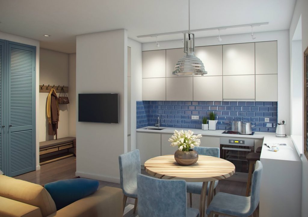 Cocina junto a la ventana en estudio