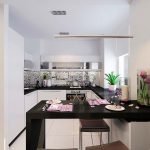 Cocina blanca con encimera de wengué