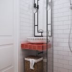 Uso del espacio en un baño pequeño.