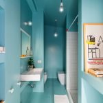 Baño turquesa en el estudio