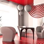 Piso rojo en el interior