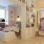 Dormitorio de diseño en la sala de estar