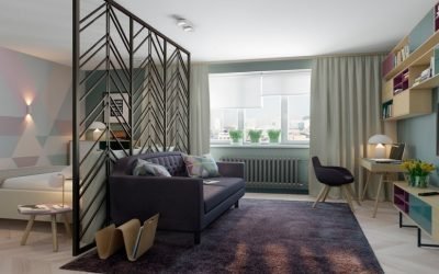 Zonificación de una habitación en una habitación y sala de estar: ideas de separación
