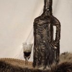 Copa de vino y botella