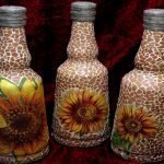 Girasoles en botellas
