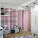 Papel pintado a rayas en la guardería