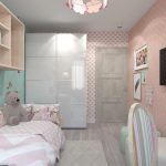 Armario blanco en un interior rosa