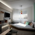 Sala de estar con podio