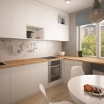 Muebles blancos en la cocina.