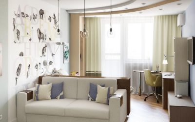 Diseño de apartamento de una habitación p-44t
