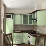 Muebles de pistacho en la cocina
