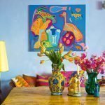 Lámpara de sofá con pantalla amarilla